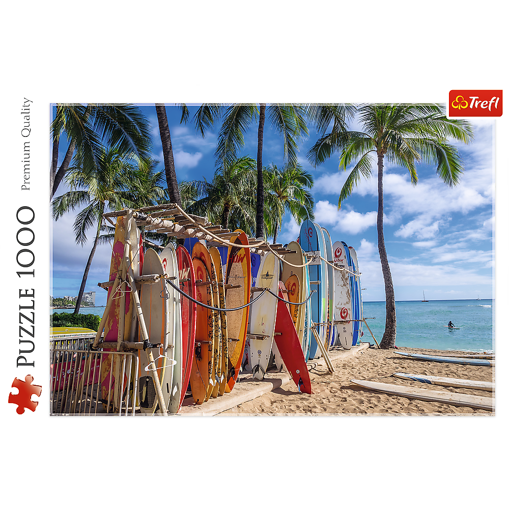 Puzzle 1000 dílků pláž Waikiki Havaj 683x480 mm