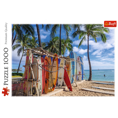 Puzzle 1000 dílků pláž Waikiki Havaj 683x480 mm