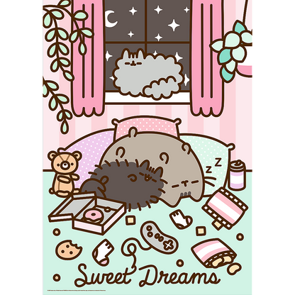 Puzzle 1000 dílků Pusheen spící kočka – Premium Plus | Trefl