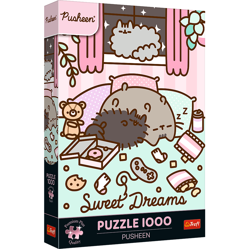Puzzle 1000 dílků Pusheen spící kočka – Premium Plus | Trefl