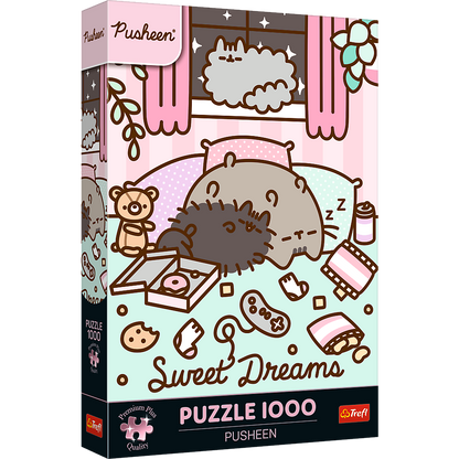 Puzzle 1000 dílků Pusheen spící kočka – Premium Plus | Trefl