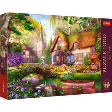 Puzzle 1000 dílků Roztomilá chaloupka v lese s plakátem – Trefl