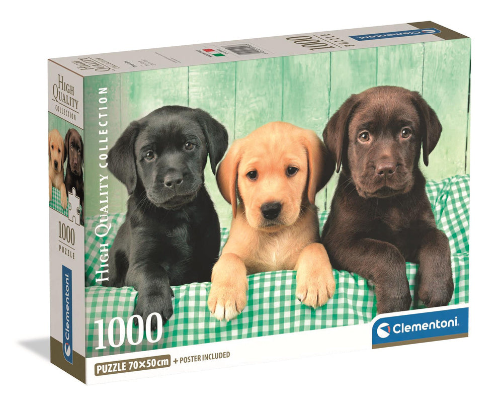 Puzzle 1000 dílků Tři labradoři – Clementoni