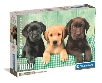 Puzzle 1000 dílků Tři labradoři – Clementoni