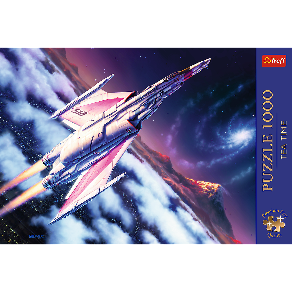 Puzzle 1000 dílků Vesmírný let s raketou Premium Plus – Trefl