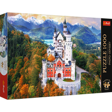 Puzzle 1000 dílků Zámek Neuschwanstein s plakátem – Trefl