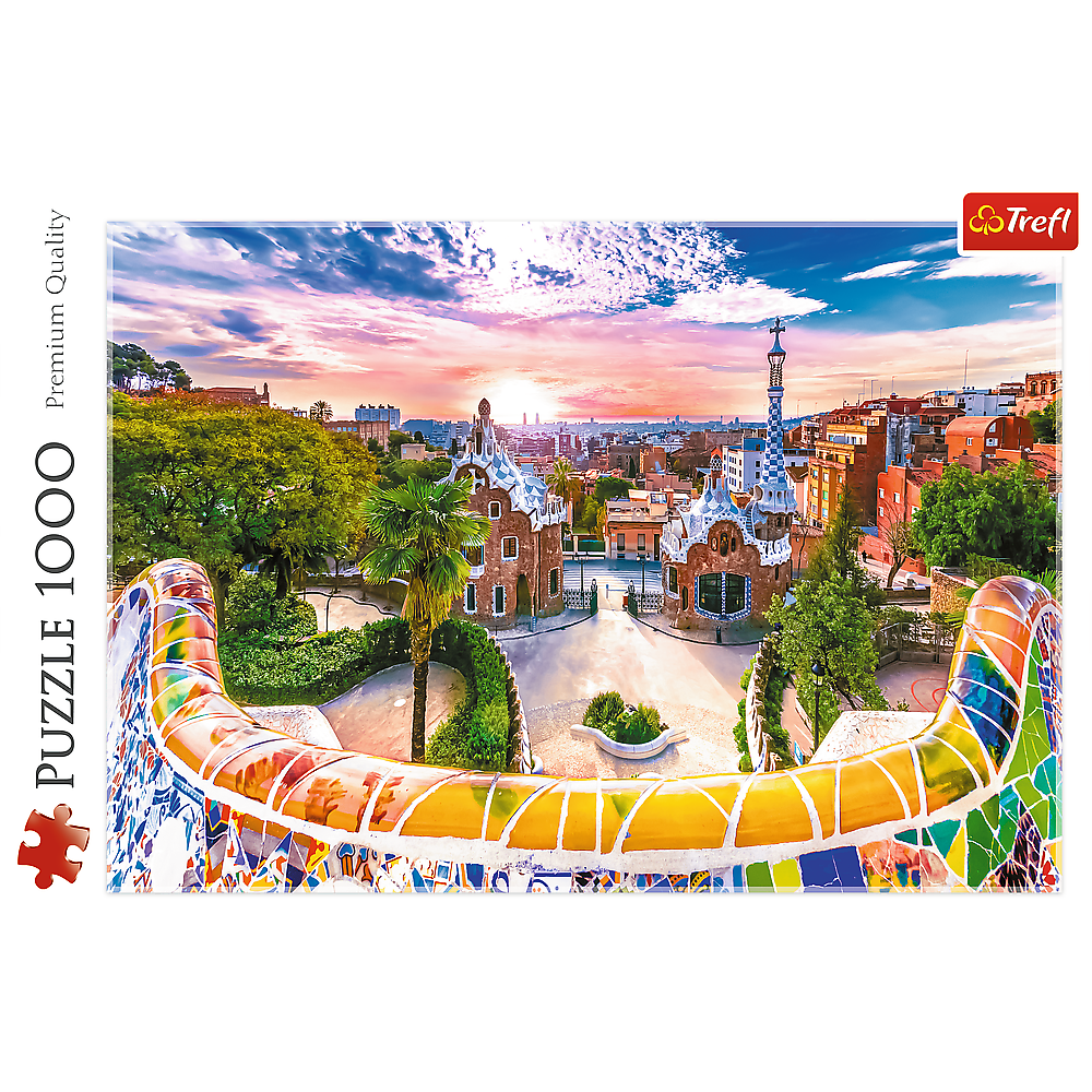 Puzzle 1000 dílků západ slunce nad Barcelonou Španělsko