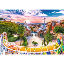 Puzzle 1000 dílků západ slunce nad Barcelonou Španělsko