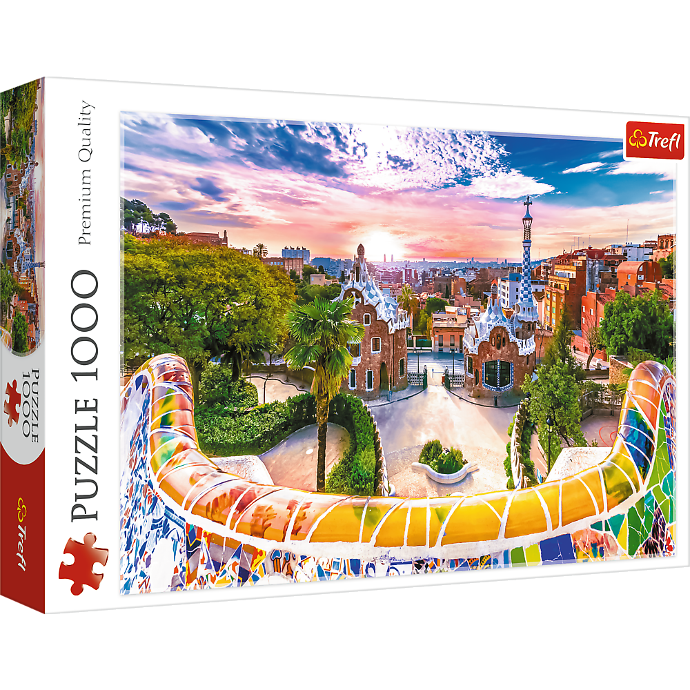 Puzzle 1000 dílků západ slunce nad Barcelonou Španělsko