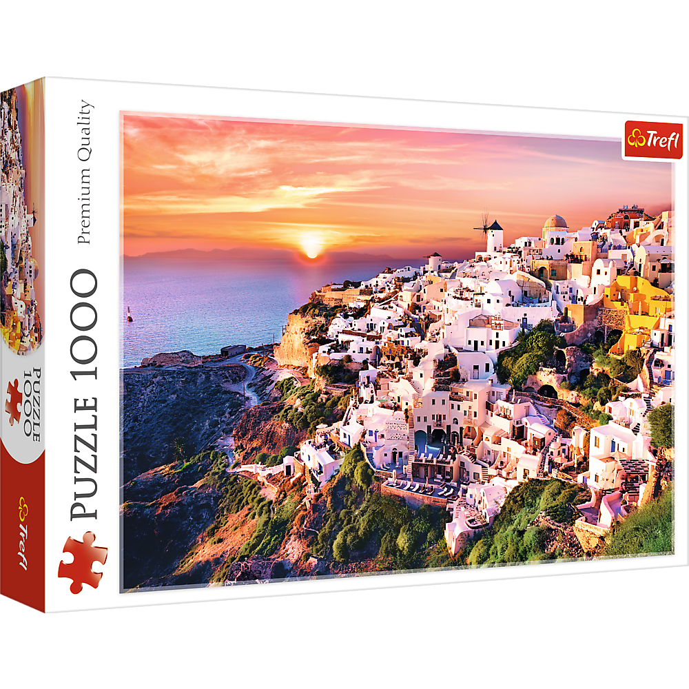 Puzzle 1000 dílků západ slunce Santorini 68x48cm | Trefl