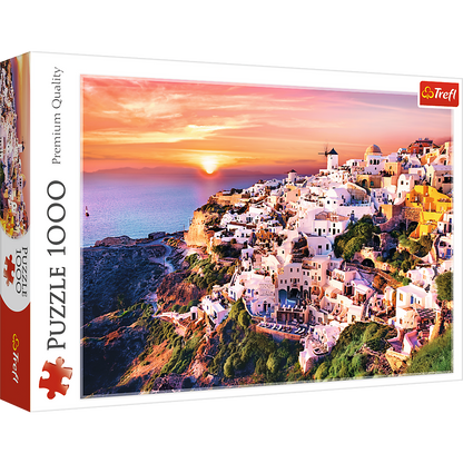 Puzzle 1000 dílků západ slunce Santorini 68x48cm | Trefl