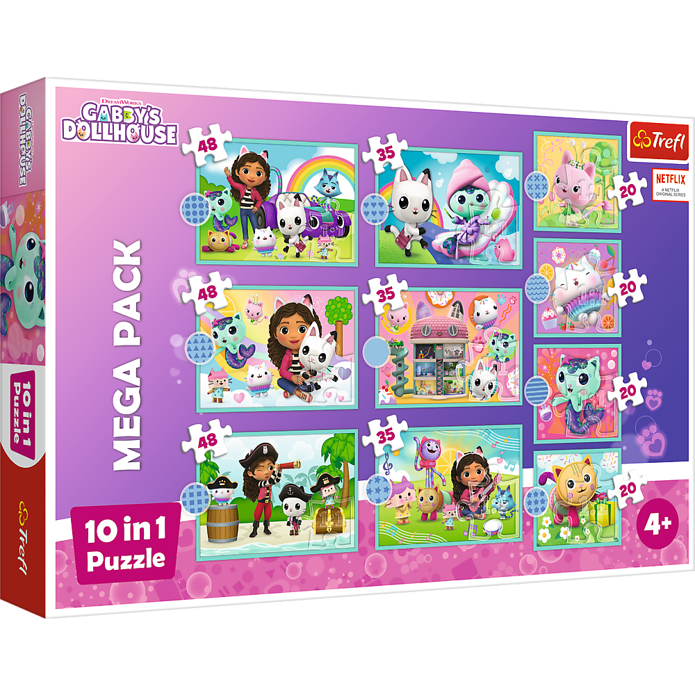 Puzzle 10v1 Gabby’s Dollhouse – dětské puzzle | Trefl