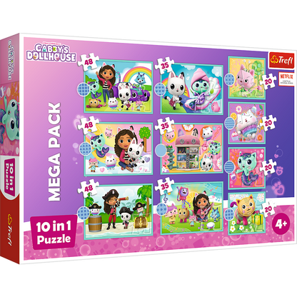 Puzzle 10v1 Gabby’s Dollhouse – dětské puzzle | Trefl
