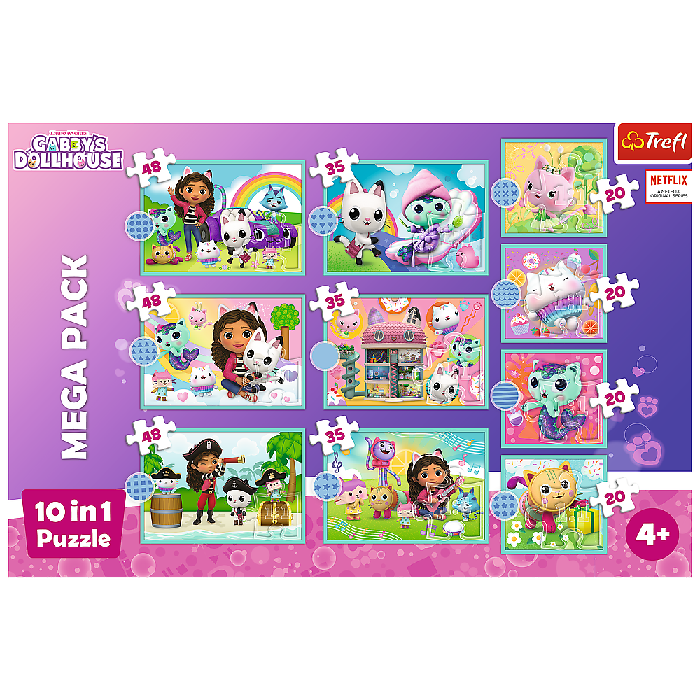 Puzzle 10v1 Gabby’s Dollhouse – dětské puzzle | Trefl