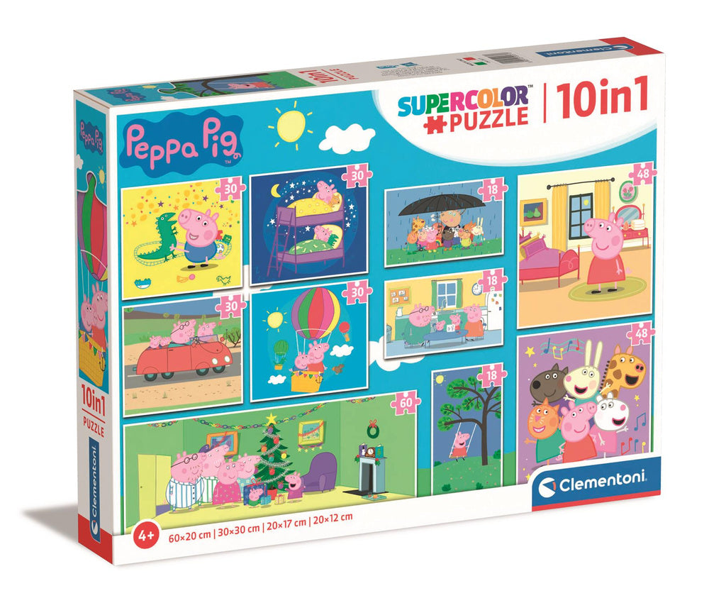Puzzle 10v1 Super Color Peppa Pig – Clementoni