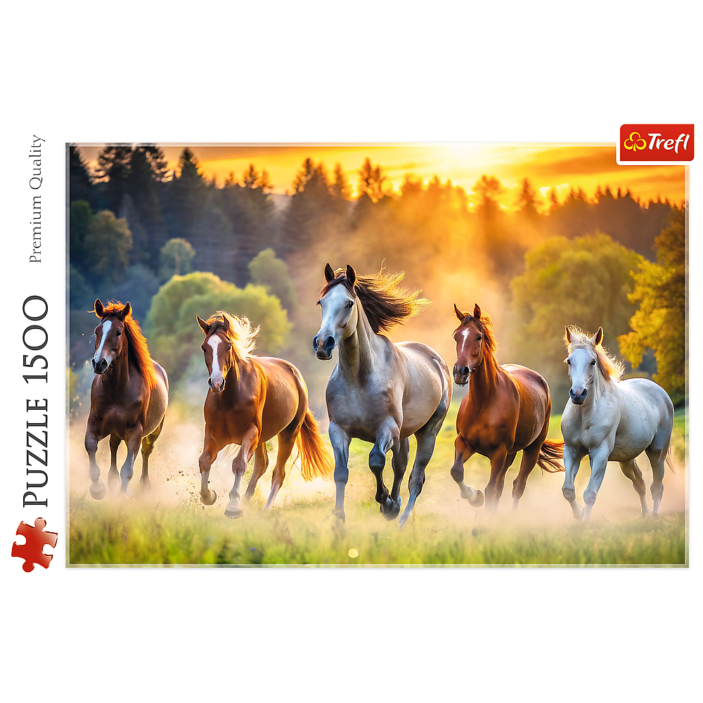 Puzzle 1500 dílků divoké koně na louce – Trefl 26215
