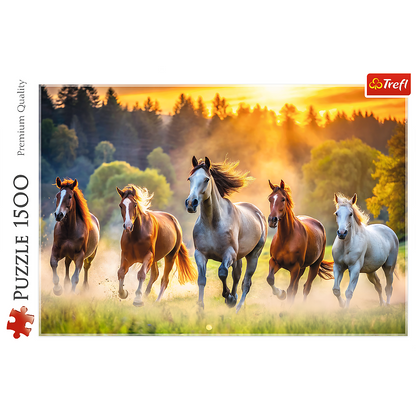 Puzzle 1500 dílků divoké koně na louce – Trefl 26215
