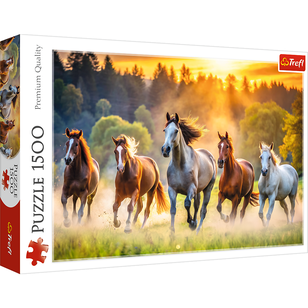Puzzle 1500 dílků divoké koně na louce – Trefl 26215