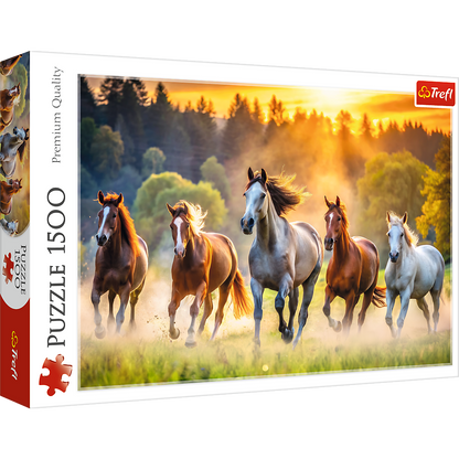 Puzzle 1500 dílků divoké koně na louce – Trefl 26215