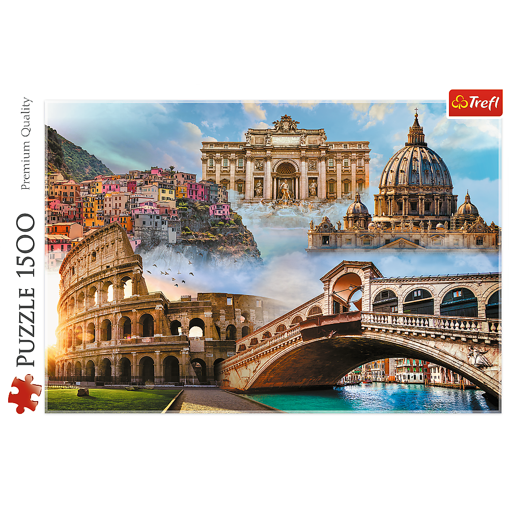 Puzzle 1500 dílků Oblíbená místa Itálie – 85x58 cm | Trefl