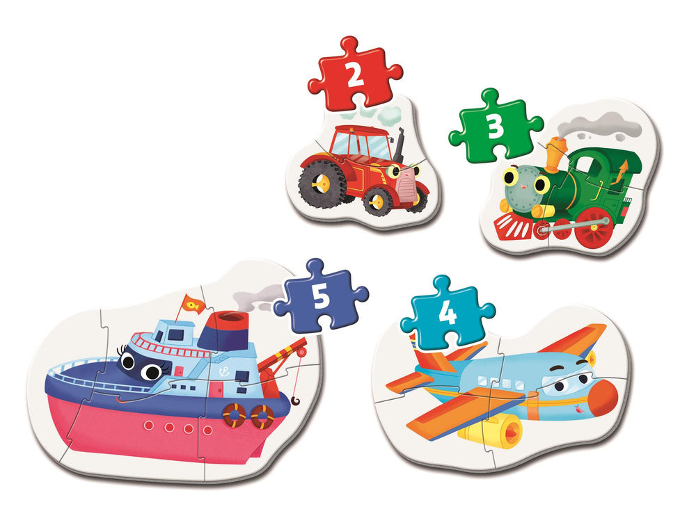 Puzzle 2-3-4-5 dílků dopravní prostředky pro nejmenší – Clementoni