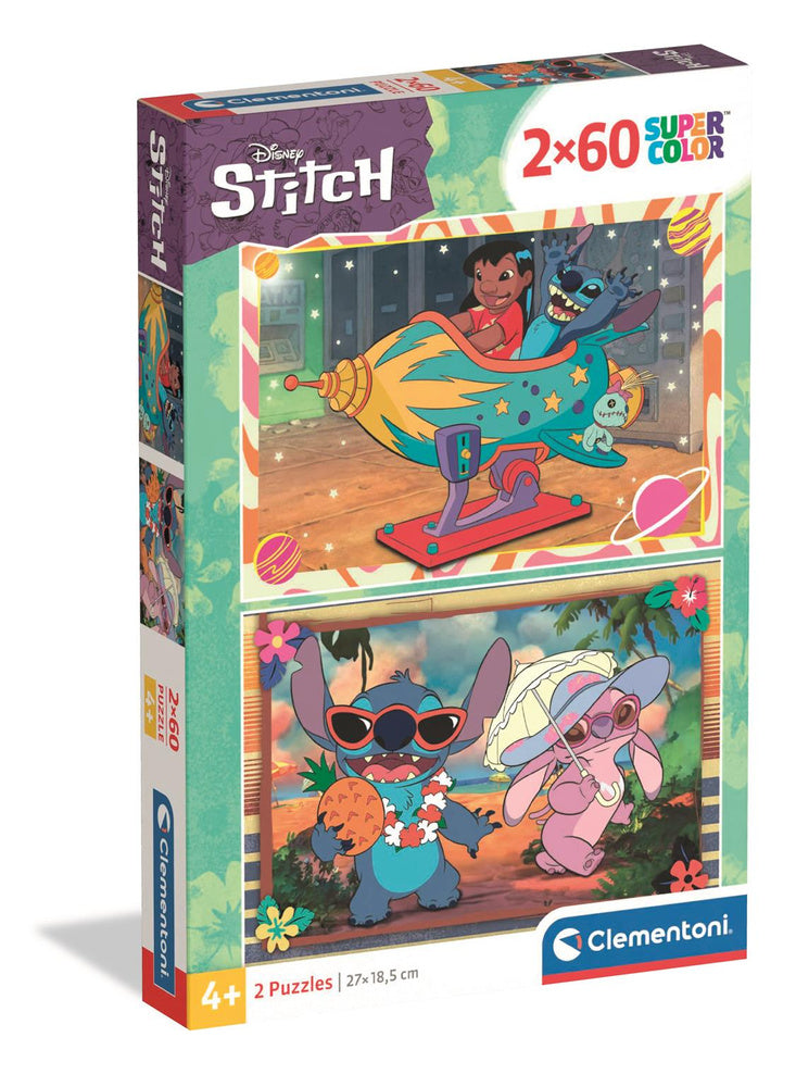 Puzzle 2×60 dílků Disney Stitch pro děti od 6 let – Clementoni