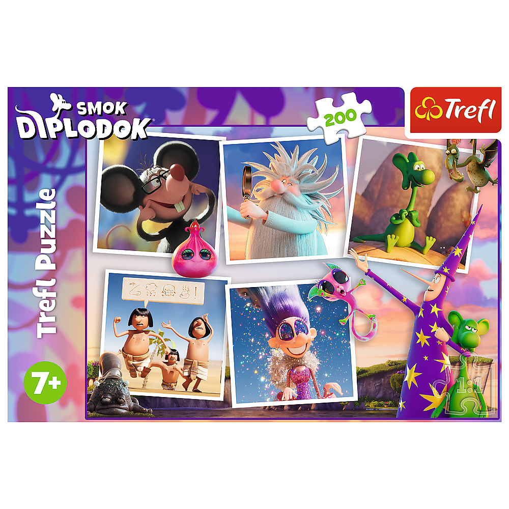 Puzzle 200 dílků Dobrodružství draka Diplodoka – Trefl 13322