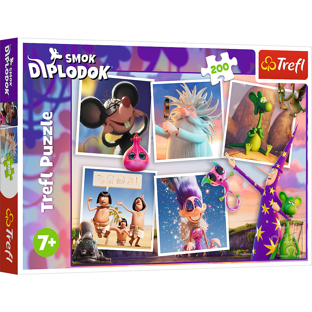 Puzzle 200 dílků Dobrodružství draka Diplodoka – Trefl 13322