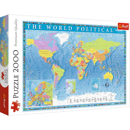 Puzzle 2000 dílků politická mapa světa – 96x68 cm