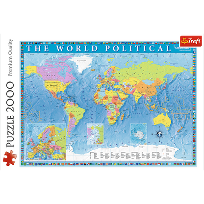 Puzzle 2000 dílků politická mapa světa – 96x68 cm