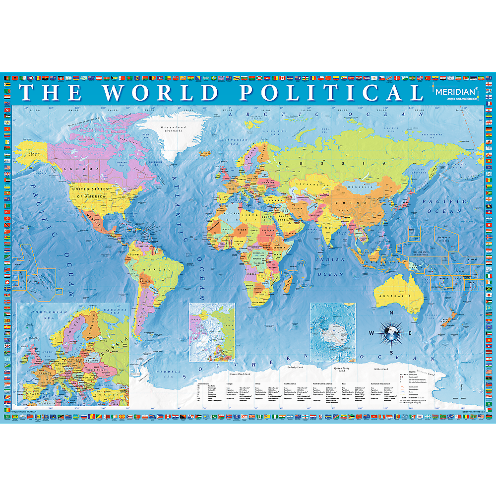 Puzzle 2000 dílků politická mapa světa – 96x68 cm