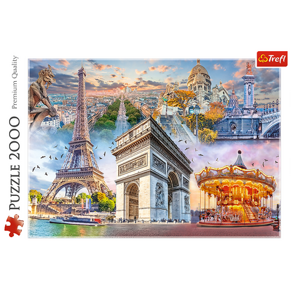 Puzzle 2000 dílků Víkend v Paříži s nejslavnějšími budovami