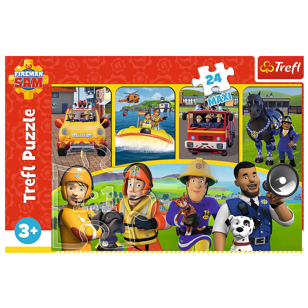 Puzzle 24 dílků maxi Hasič Sam a přátelé – Trefl