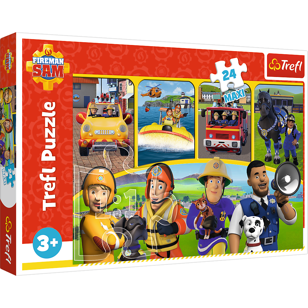 Puzzle 24 dílků maxi Hasič Sam a přátelé – Trefl