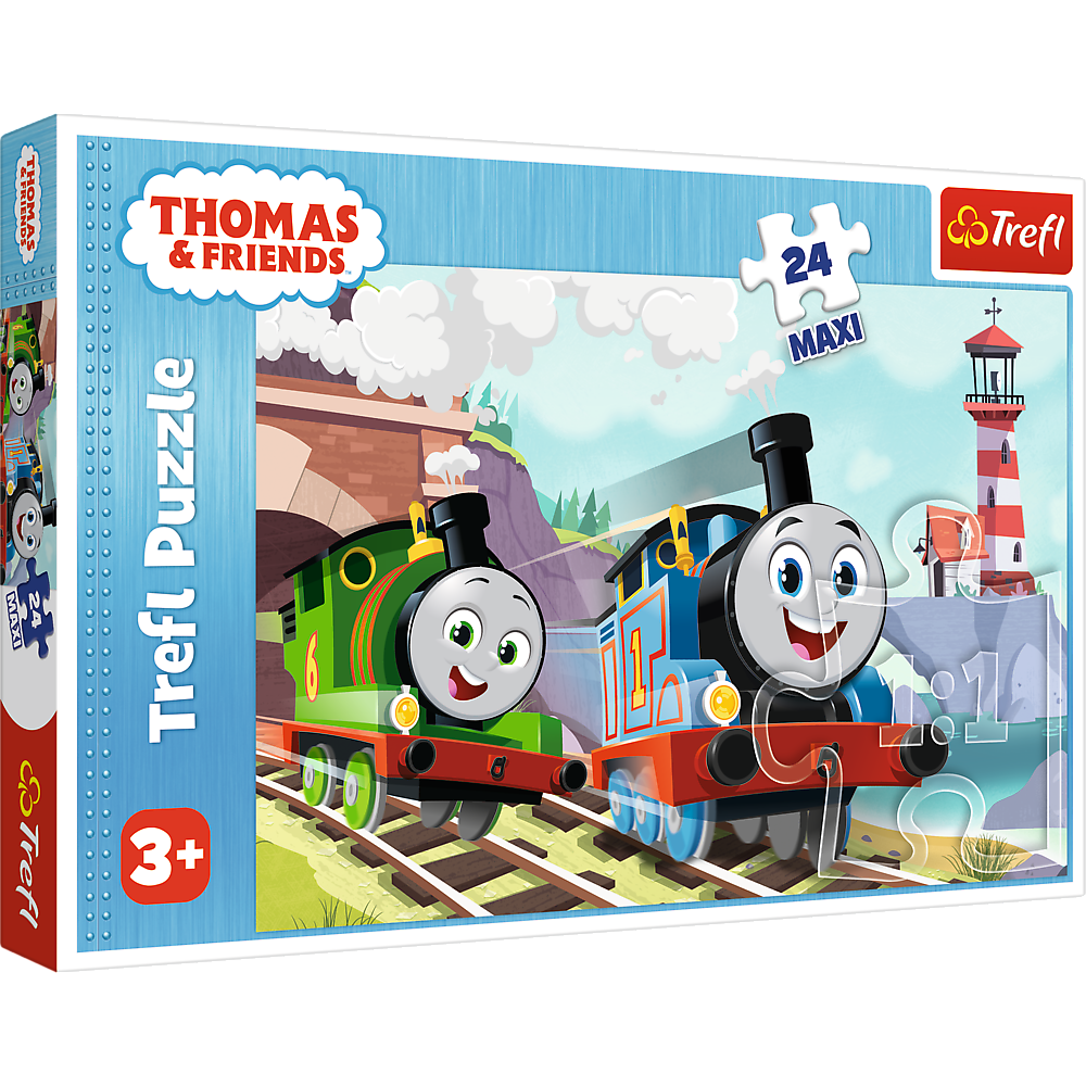 Puzzle 24 dílků maxi Tomek a Percy na kolejích – Trefl