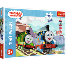 Puzzle 24 dílků maxi Tomek a Percy na kolejích – Trefl