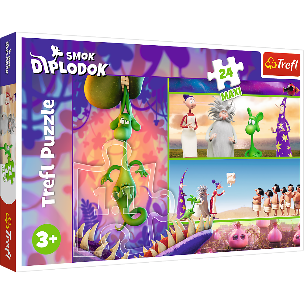 Puzzle 24 dílků maxi Zvědavý drak Diplodok – Human Film