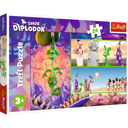 Puzzle 24 dílků maxi Zvědavý drak Diplodok – Human Film