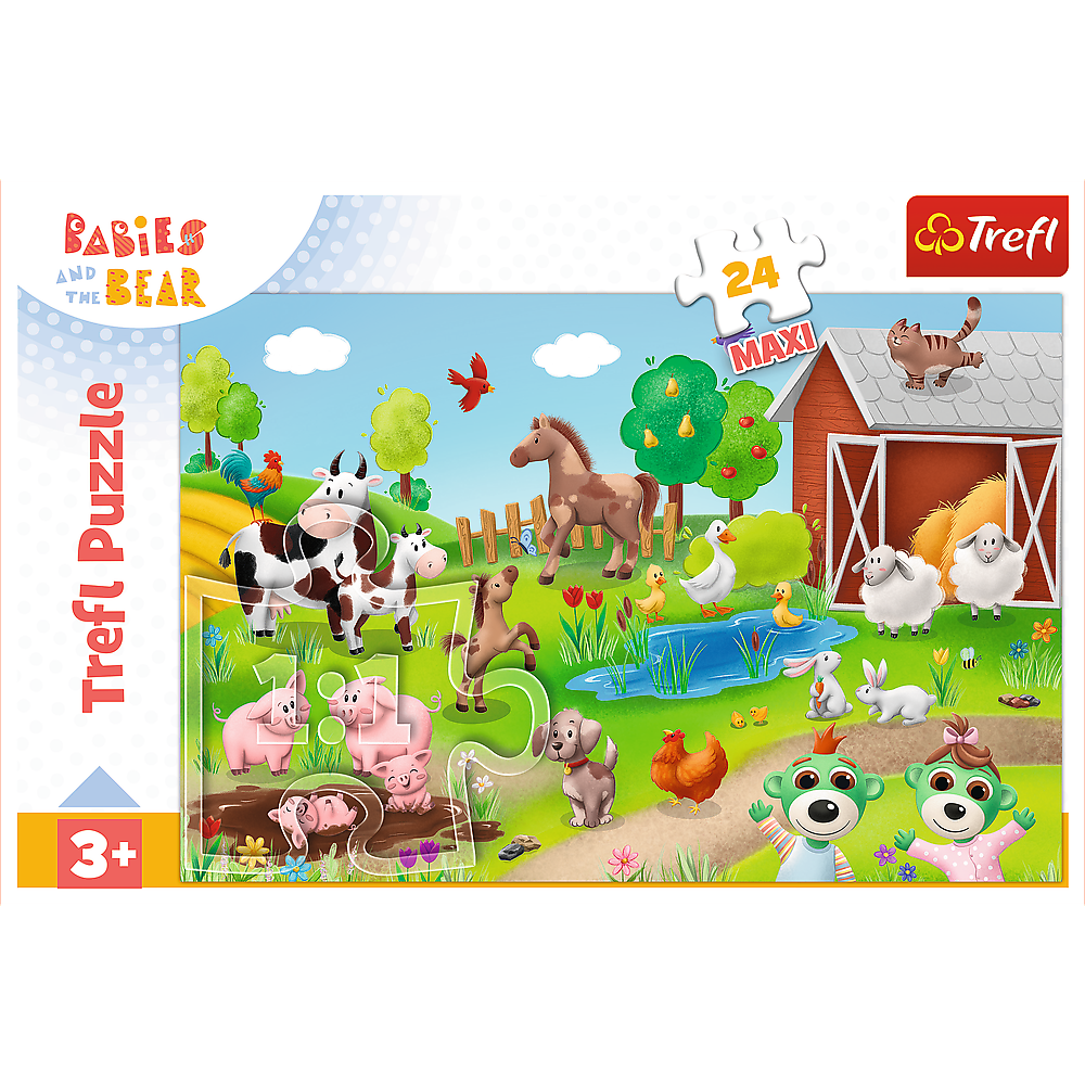 Puzzle 24 dílků Maxi – Zvířátka pro nejmenší – Trefl