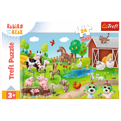 Puzzle 24 dílků Maxi – Zvířátka pro nejmenší – Trefl