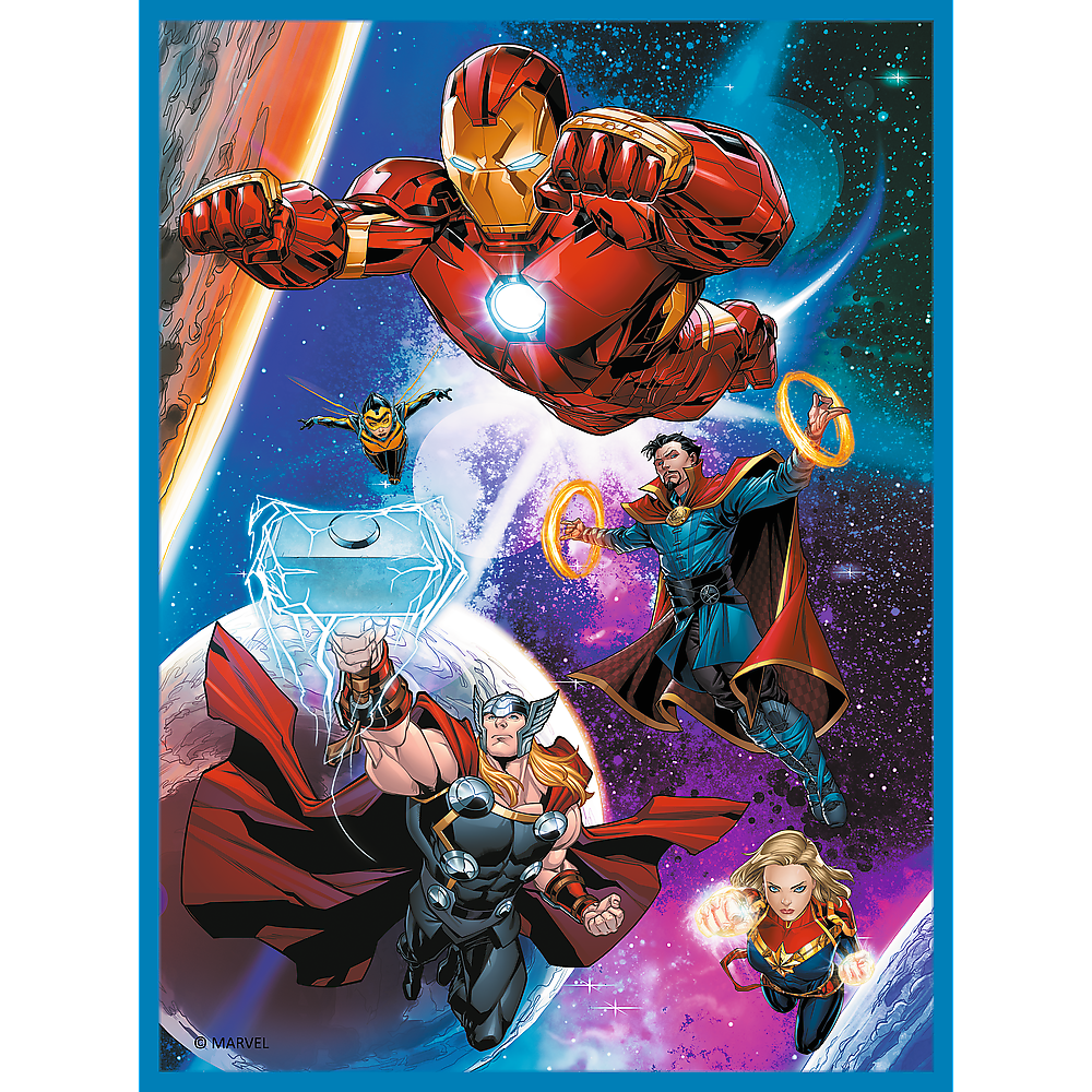 Puzzle 2v1 s pexesem Hrdinové v akci Marvel Avengers – Trefl