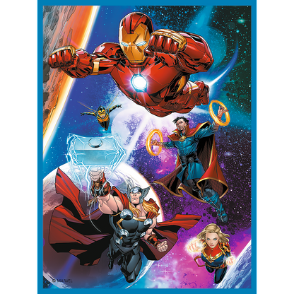 Puzzle 2v1 s pexesem Hrdinové v akci Marvel Avengers – Trefl