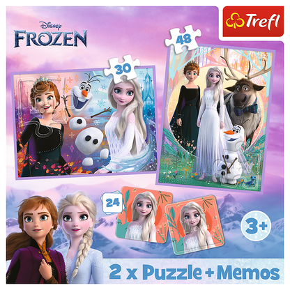 Puzzle 2v1 s pexesem Princezny ze své říše – Disney Frozen 2