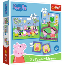 Puzzle 2v1 s pexesem - Veselé chvilky s Prasátkem Peppou – Trefl