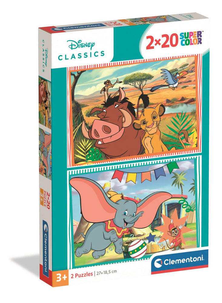 Puzzle 2x20 dílků Disney Classic Lví král a Dumbo – Clementoni