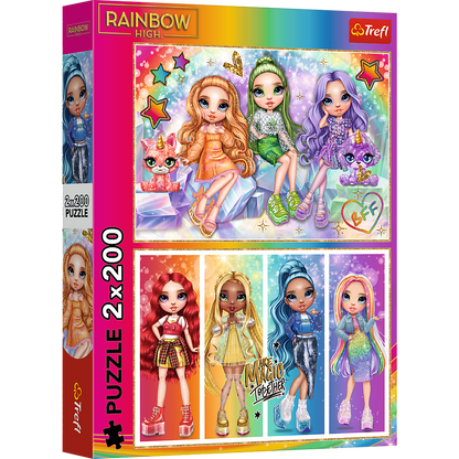 Puzzle 2x200 dílků duhové panenky – Rainbow High Trefl