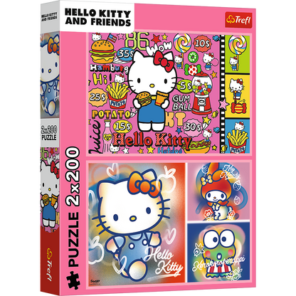 Puzzle 2x200 dílků Hello Kitty a přátelé – Hello Kitty