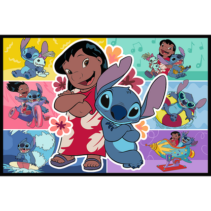 Puzzle 2x200 dílků Veselý život Stitche – Disney Lilo and Stitch