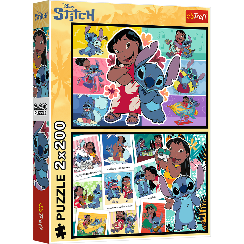 Puzzle 2x200 dílků Veselý život Stitche – Disney Lilo and Stitch