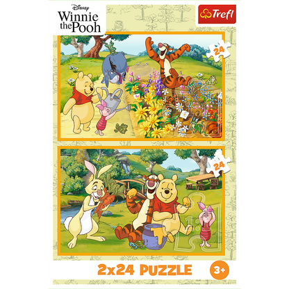 Puzzle 2x24 dílků Den v zahradě – Disney Winnie the Pooh Trefl